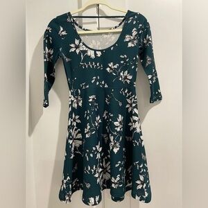 Women Green Floral Mini Dress